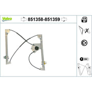 Valeo Electric Window Regulator Lifter Right Front 851359