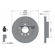 Textar 2 x Externally Vented Rear Brake Discs 92288503-x2