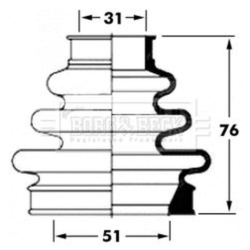 Borg & Beck Drive Shaft Bellow Kit Wheel Side BCB6063