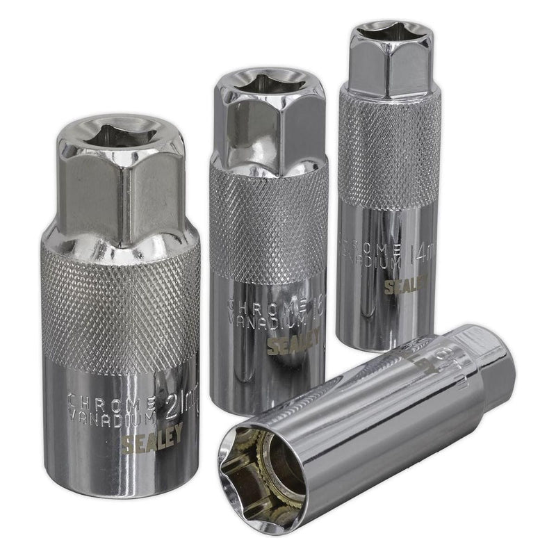 Sealey Magnetic Spark Plug Socket Set 4pc 3/8"Sq Drive AK65561 Sealey  - Town Parts