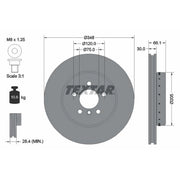 Textar 2 x Two-Piece Front Brake Disc Brake Discs 92265725-x2