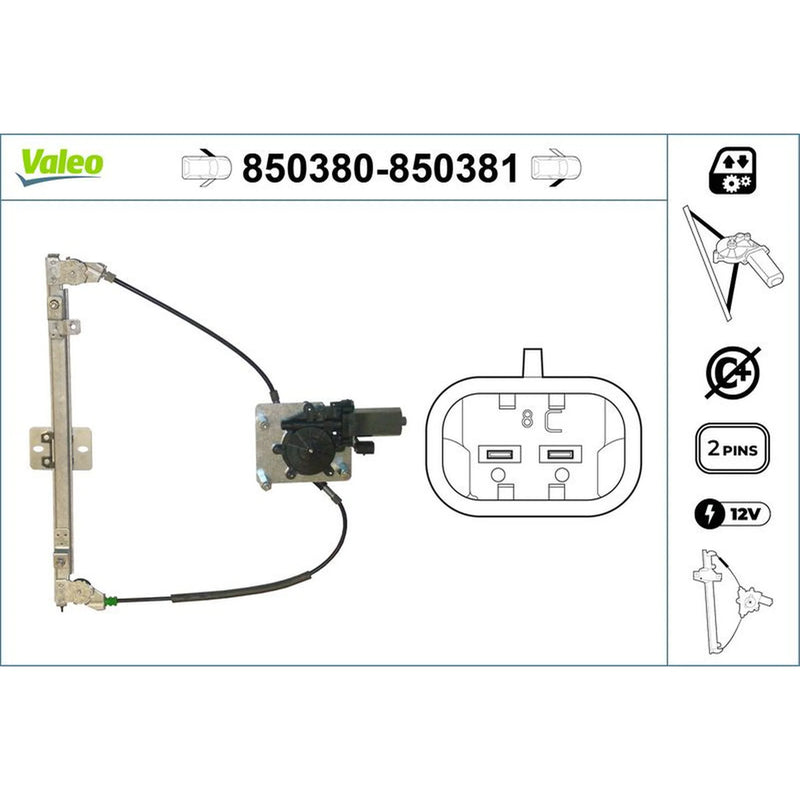 Valeo Electric Window Regulator Lifter Left Front 850380