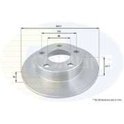 Comline 2 x Solid Rear Brake Discs ADC1437-x2