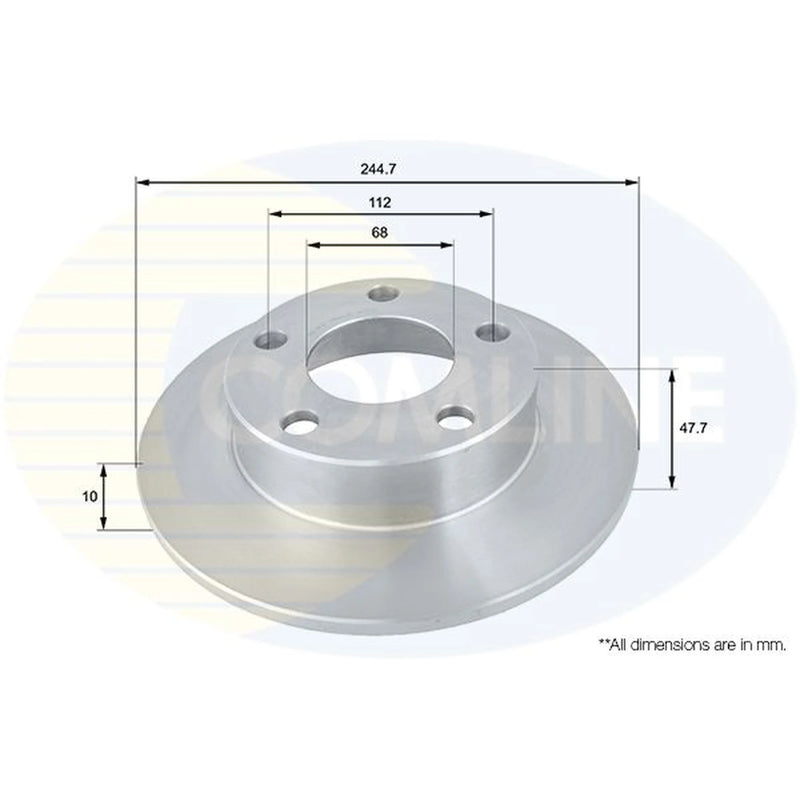 Comline 2 x Solid Rear Brake Discs ADC1437-x2