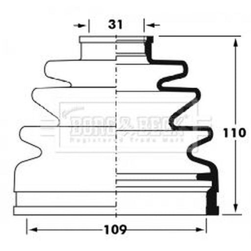 Borg & Beck Drive Shaft Bellow Kit Wheel Side BCB6026