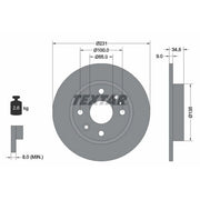 Textar 2 x Solid Rear Brake Discs 92096600-x2