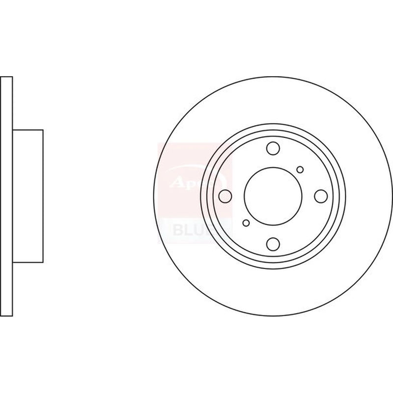 Apec 2 x Solid Front Brake Discs SDK6221-x2