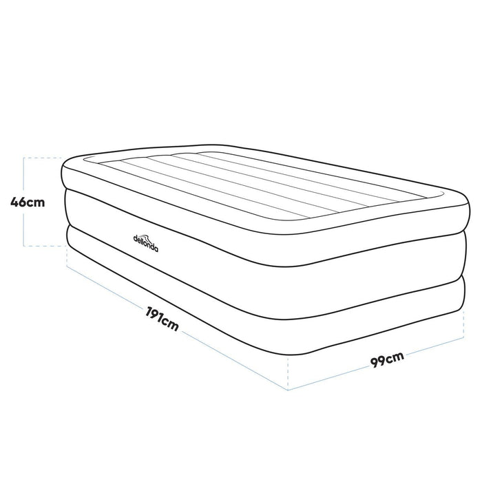 Dellonda Raised Air Bed with Built-in Electric Pump & Storage Bag - Single - Dellonda - Van Life Living