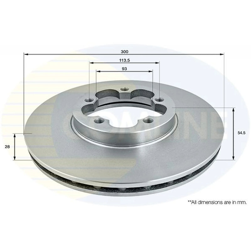 Comline 2 x Vented Front Brake Discs ADC1259V-x2