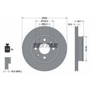 Textar 2 x Vented Front Brake Discs 92196503-x2