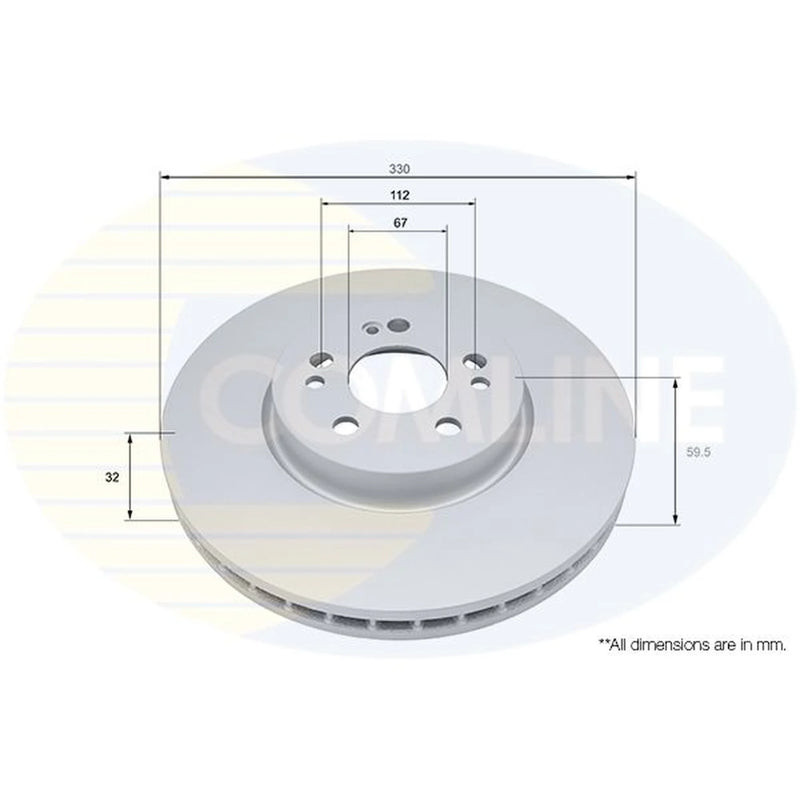 Comline 2 x Vented Front Brake Discs ADC5110V