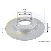 Comline 2 x Solid Rear Brake Discs ADC1439-x2