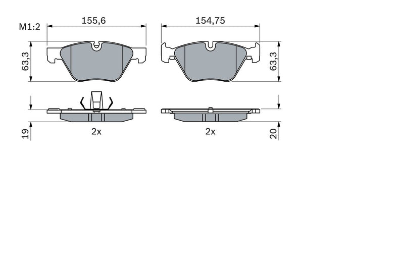 Bosch Brake Pad Set x x 0986424620