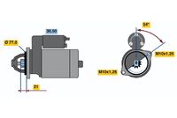 Bosch Starter Motor V kW Teeth 0986022591