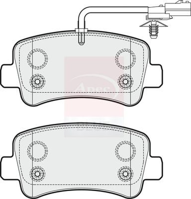 Apec Blue Brake Pad Set Rear 129mm x 18mm PD3271