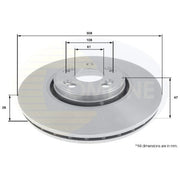 Comline 2 x Vented Front Brake Discs ADC1576V-x2