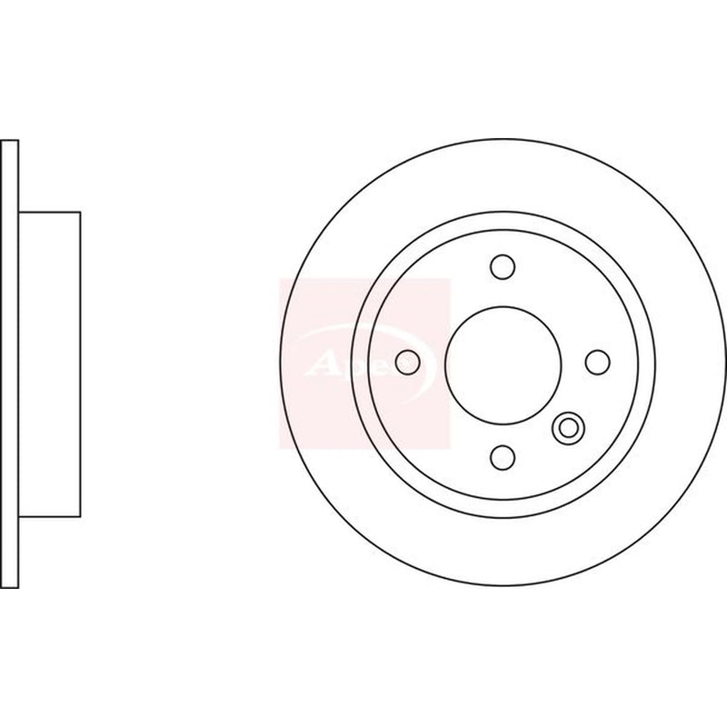 Apec 2 x Solid Rear Brake Discs DSK174-x2