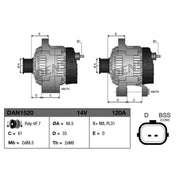 Denso Car Alternator 12V DAN1520