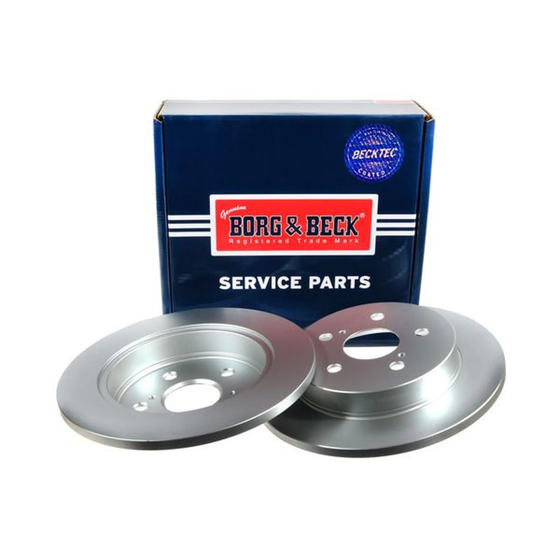 Borg & Beck 2 x Solid Rear Brake Discs BBD5433-x2