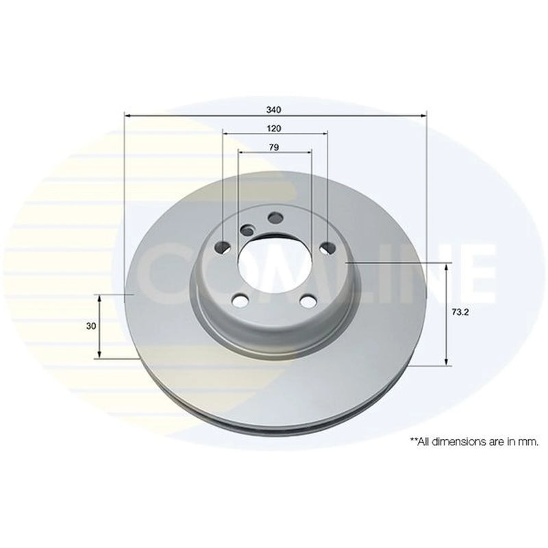 Comline 2 x Vented Front Brake Discs ADC1785V-x2
