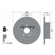 Textar 2 x Solid Rear Brake Discs 92067003-x2