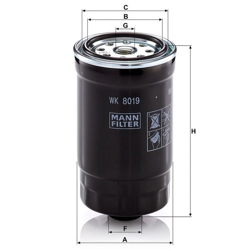 MANN-FILTER Fuel Filter Element WK 8019