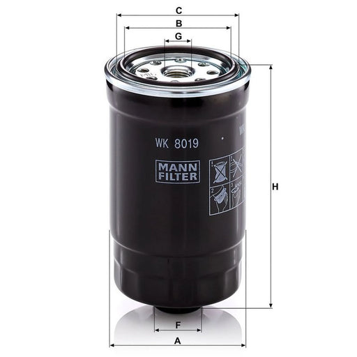MANN-FILTER Fuel Filter Element WK 8019