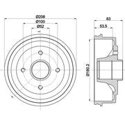 Mintex Brake Drum Assembly Rear MBD024