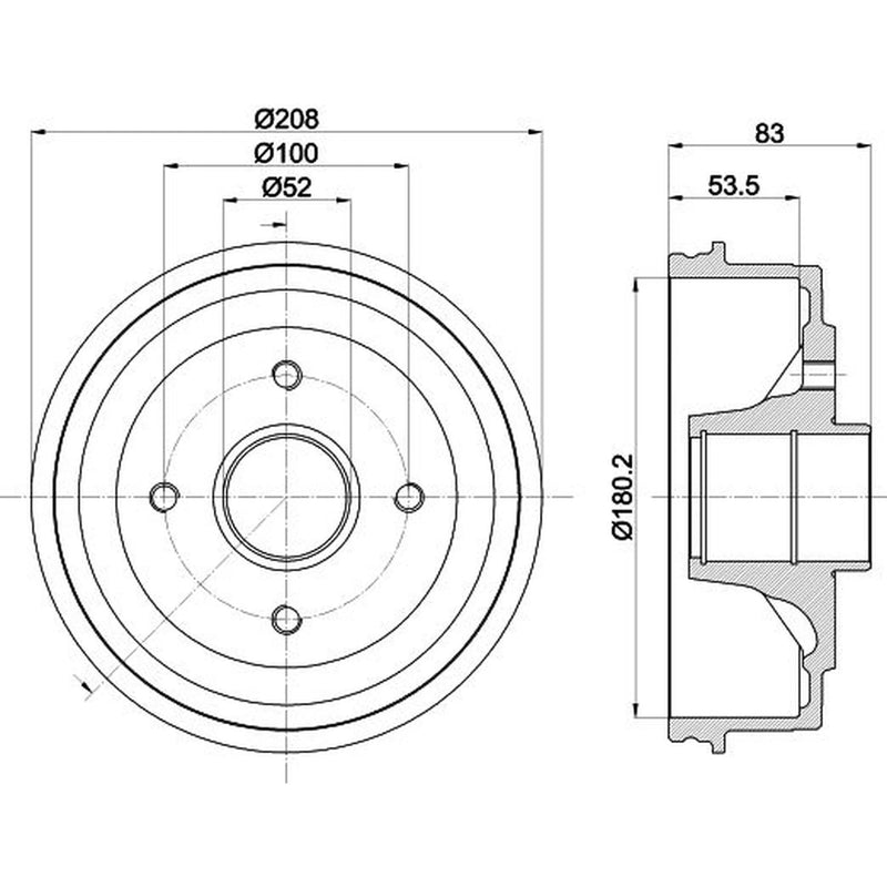 Mintex Brake Drum Assembly Rear MBD024