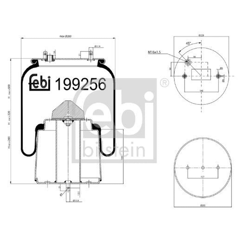Febi Air Suspension Bellow Rear 199256
