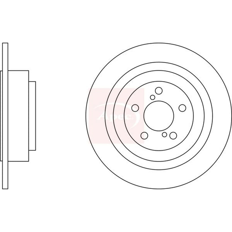 Apec 2 x Solid Rear Brake Discs DSK2609-x2