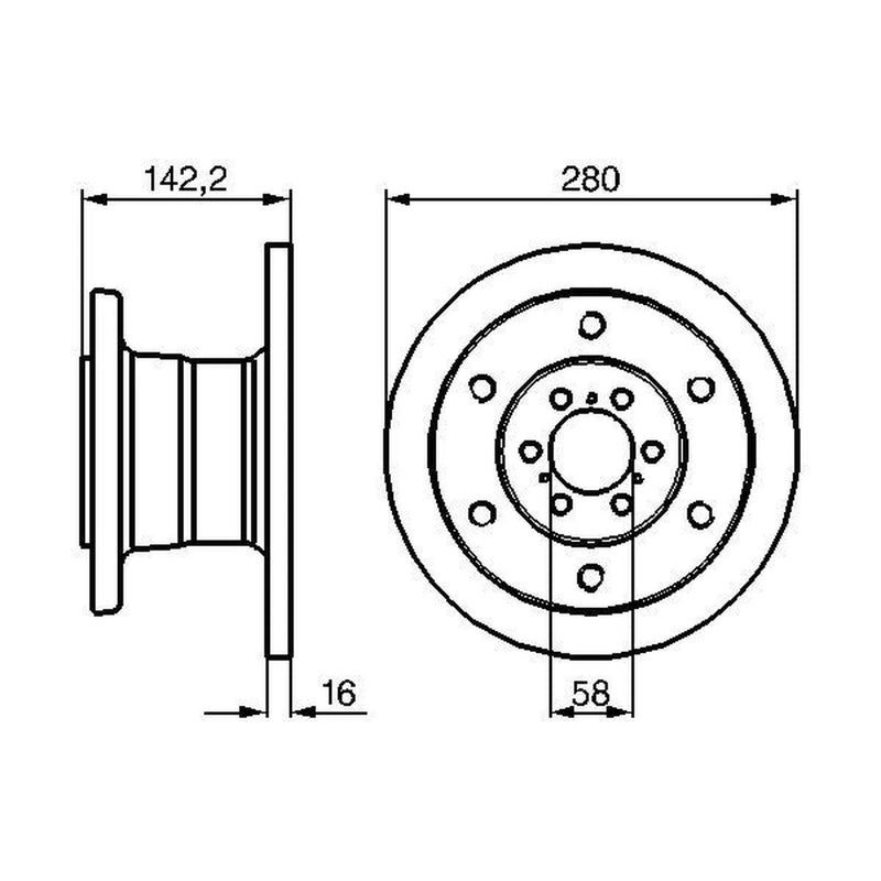 Bosch 2 x Solid Front Brake Discs 0986478649-x2