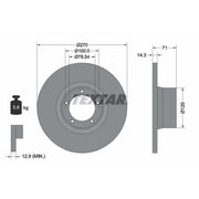 Textar 2 x Solid Front Brake Discs 92014900-x2