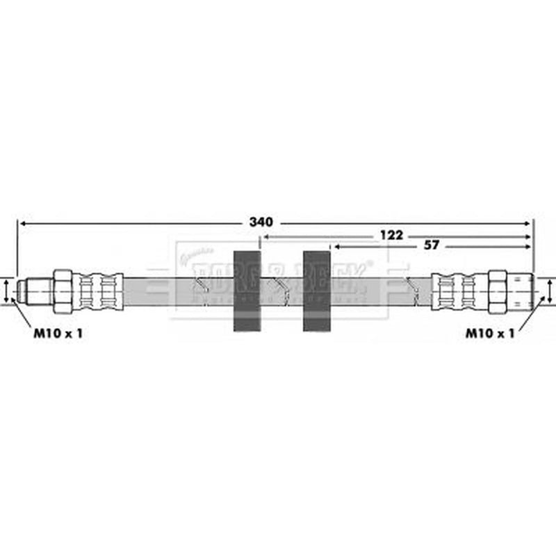 Borg & Beck Brake Hydraulic Hose Line Front Right BBH6023