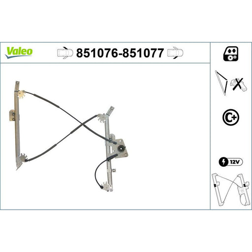 Valeo Electric Window Regulator Lifter Right Front 851077