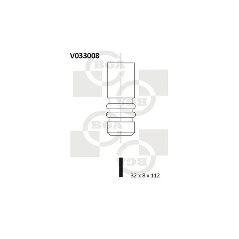 BGA Engine Exhaust Valve 32mm Head V033008