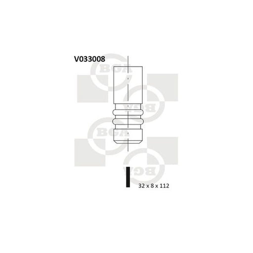BGA Engine Exhaust Valve 32mm Head V033008