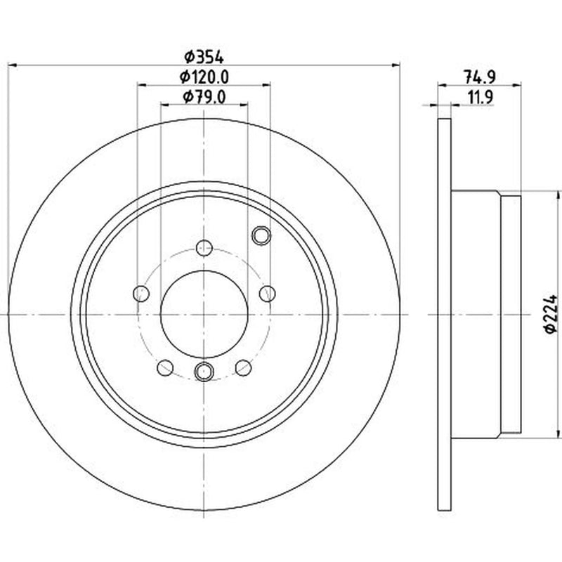 Mintex 2 x Solid Brake Discs MDC1888 OE SDB000210 SDB000211