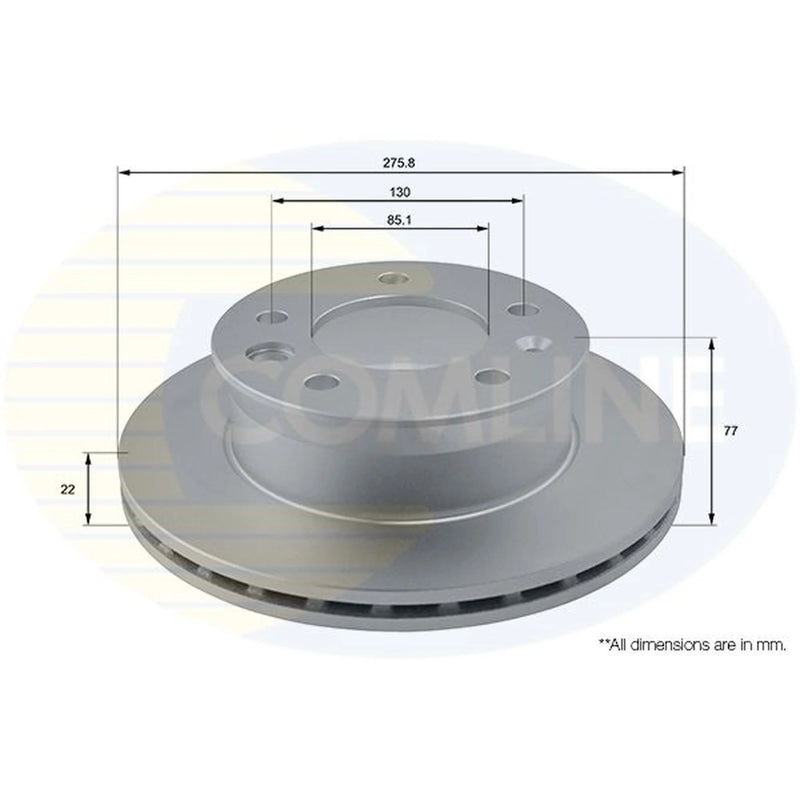Comline 2 x Vented Front Brake Discs ADC1610V-x2