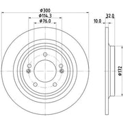 DON 2 x Solid Rear Brake Discs PCD22372-x2