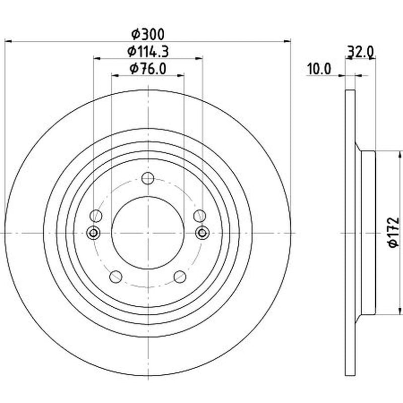 DON 2 x Solid Rear Brake Discs PCD22372-x2