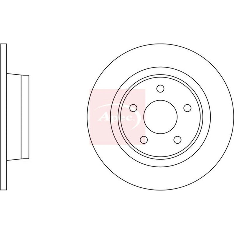 Apec 2 x Solid Rear Brake Discs DSK2358-x2