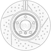 Borg & Beck 2 x Perforated/Vented Rear Brake Discs BBD7008S-x2