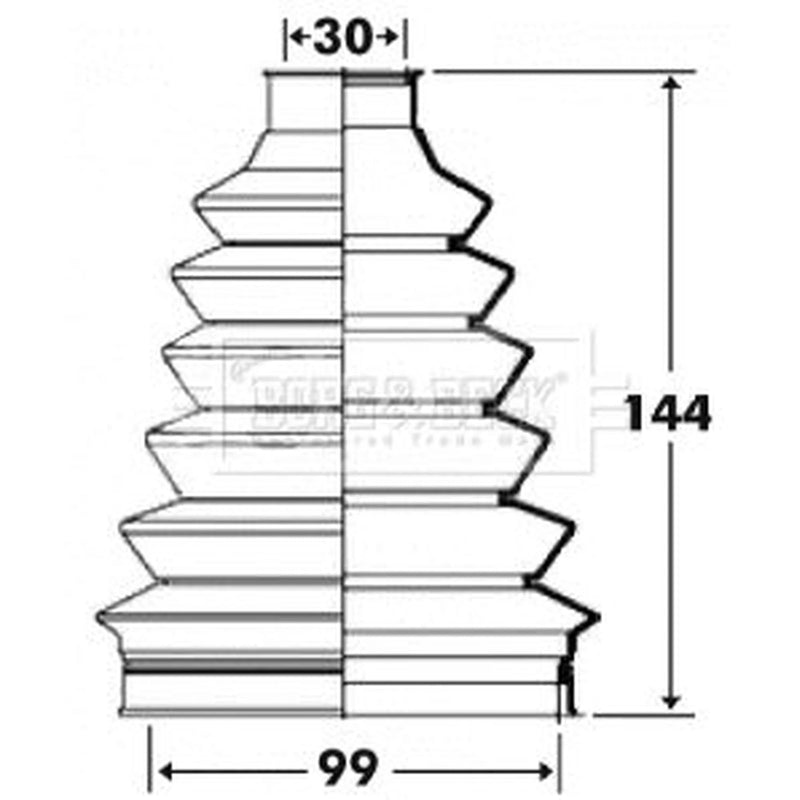 Borg & Beck Drive Shaft Bellow Kit Wheel Side Thermoplast BCB6101