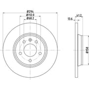 DON 2 x Solid Rear Brake Discs PCD12562-x2