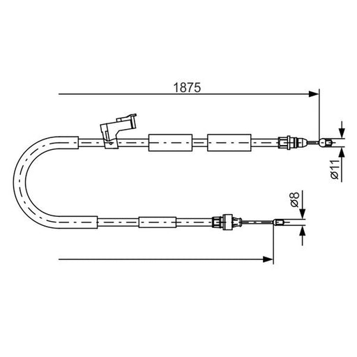 Bosch Handbrake Cable Right Rear 1 987 482 057