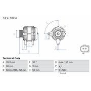 Bosch Car Alternator 12V 0 986 085 590