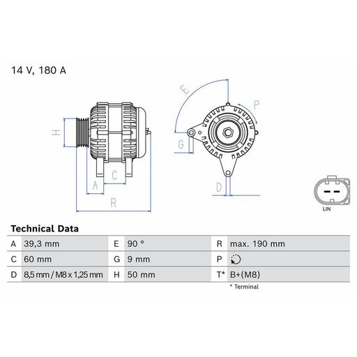 Bosch Car Alternator 12V 0 986 085 590