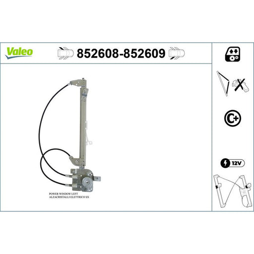 Valeo Electric Window Regulator Lifter Right Rear 852609