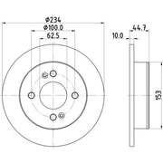 DON 2 x Solid Rear Brake Discs PCD23572-x2